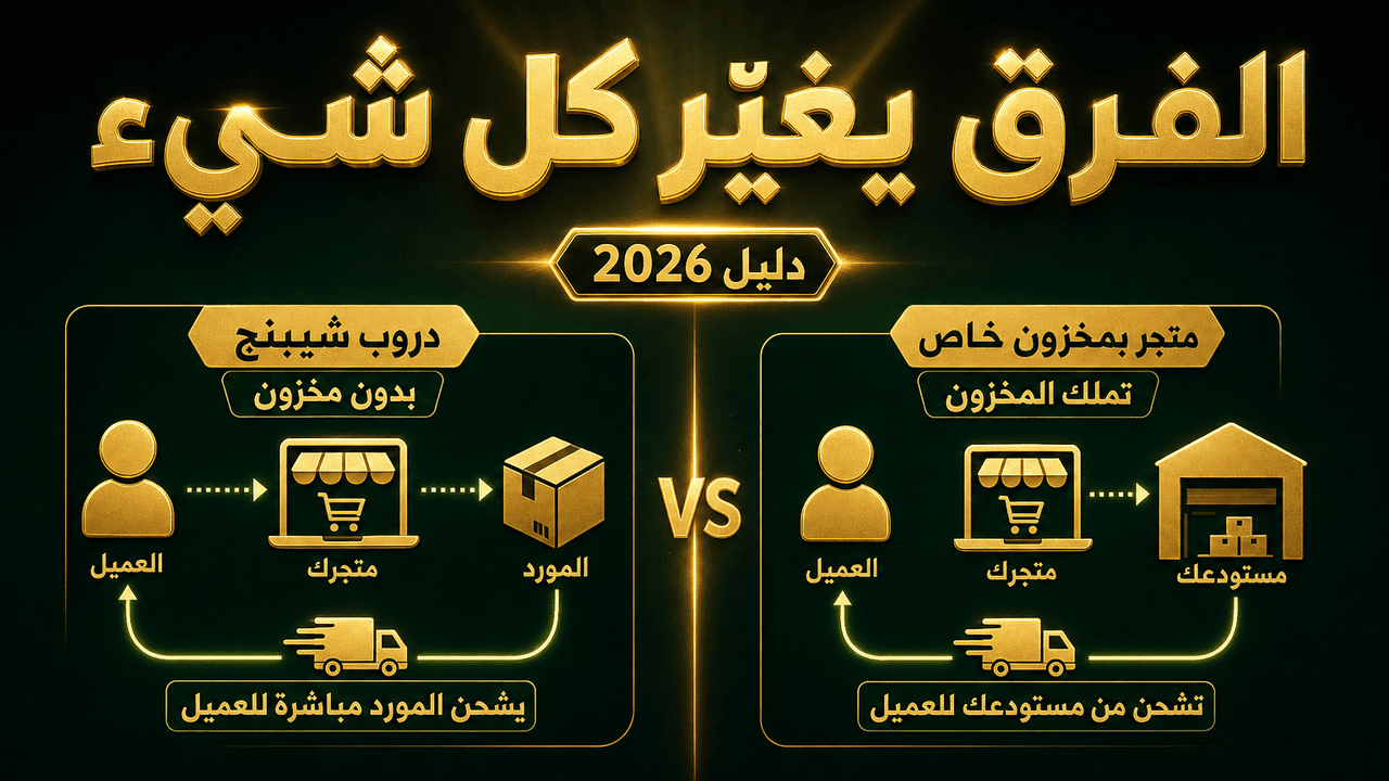 الفرق بين الدروبشيبينغ والتجارة الإلكترونية (مقارنة 2026)
