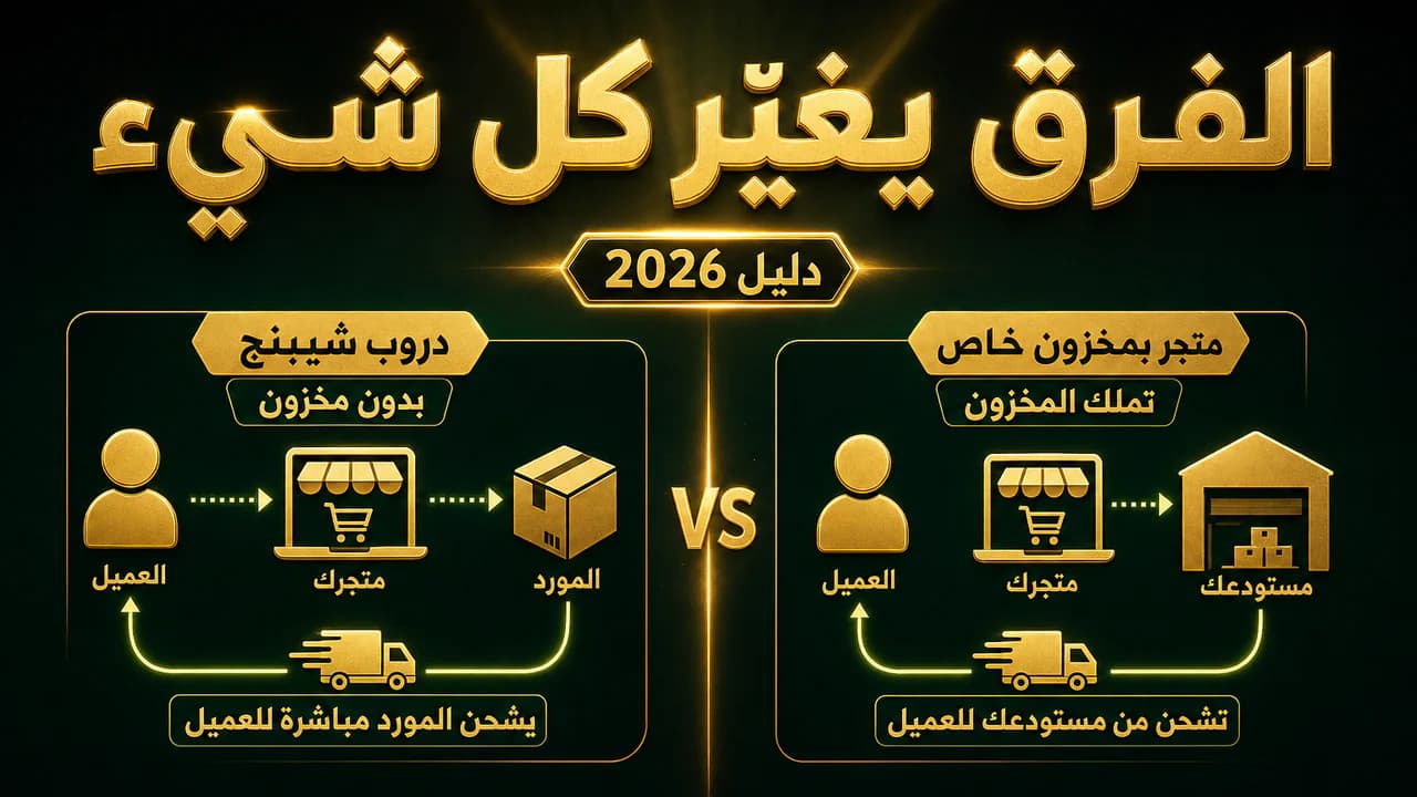 الفرق بين الدروبشيبينغ والتجارة الإلكترونية (مقارنة 2026)