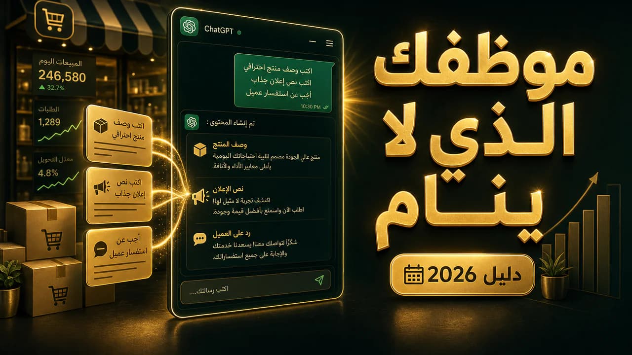 كيف تستخدم ChatGPT في التجارة الإلكترونية؟ أمثلة وبرومبتات 2026