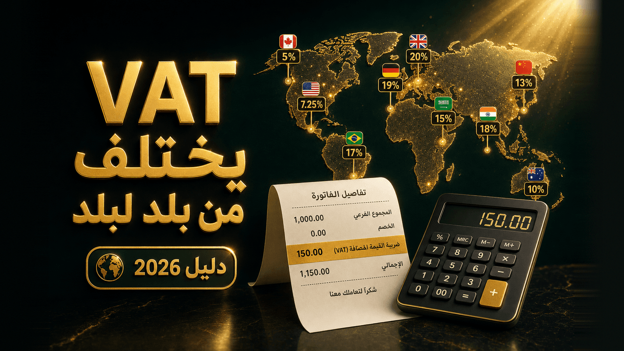 ضريبة القيمة المضافة (VAT) على المتاجر الإلكترونية حسب البلد (2026)