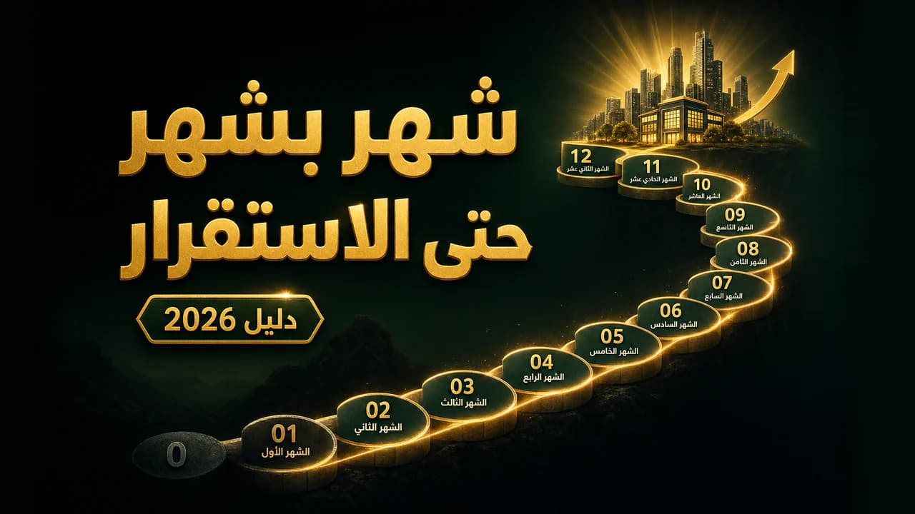خطة 12 شهراً: من الصفر إلى بزنس مستقر — الدليل الكامل 2026