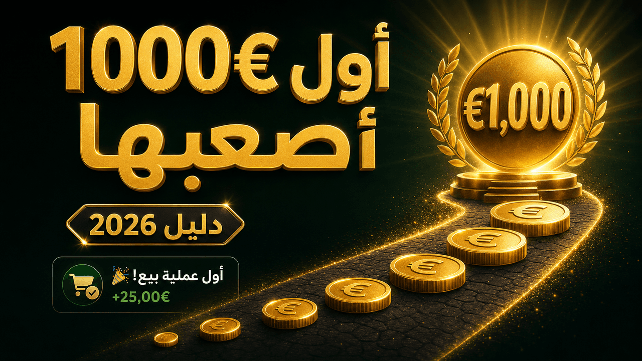 من أول مبيعة إلى أول 1000€: المراحل بالتفصيل 2026
