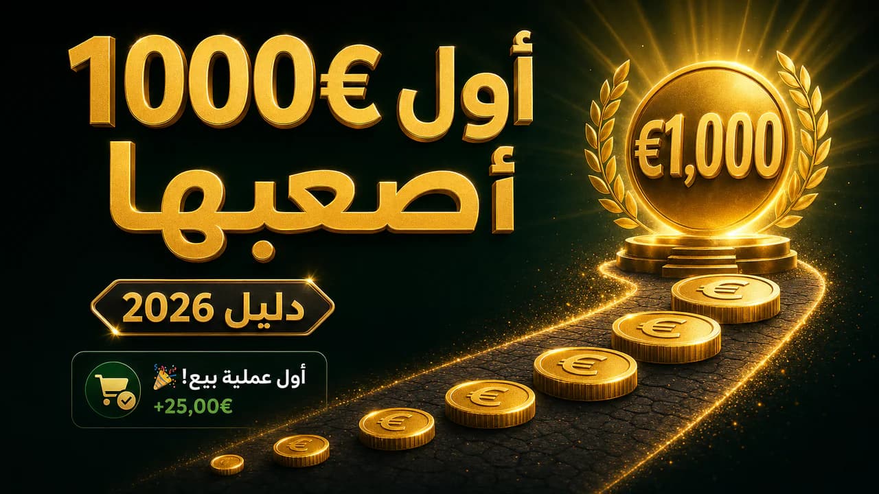 من أول مبيعة إلى أول 1000€: المراحل بالتفصيل 2026