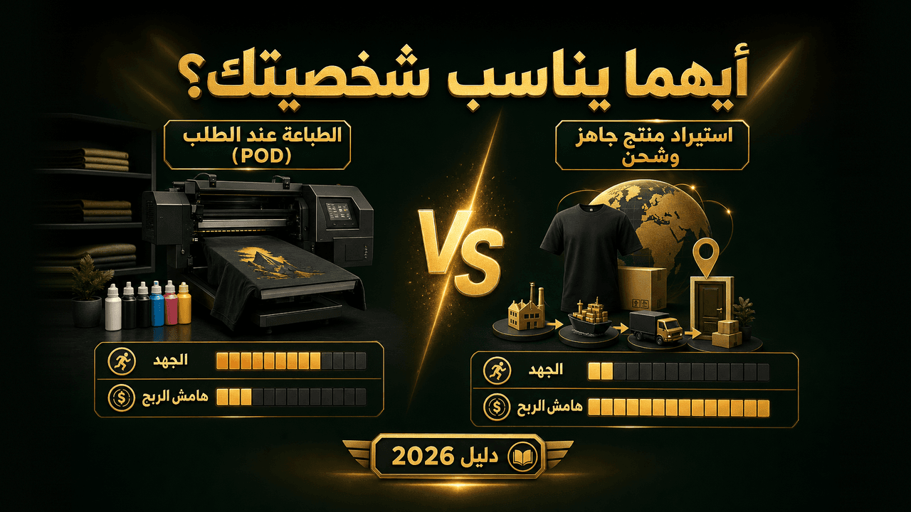 الطباعة عند الطلب (Print on Demand) أم الدروبشيبينغ؟ 2026