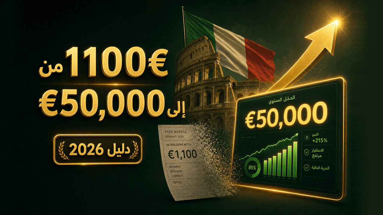 من راتب 1100€ إلى 50 ألف يورو في شهر: قصة من إيطاليا 2026