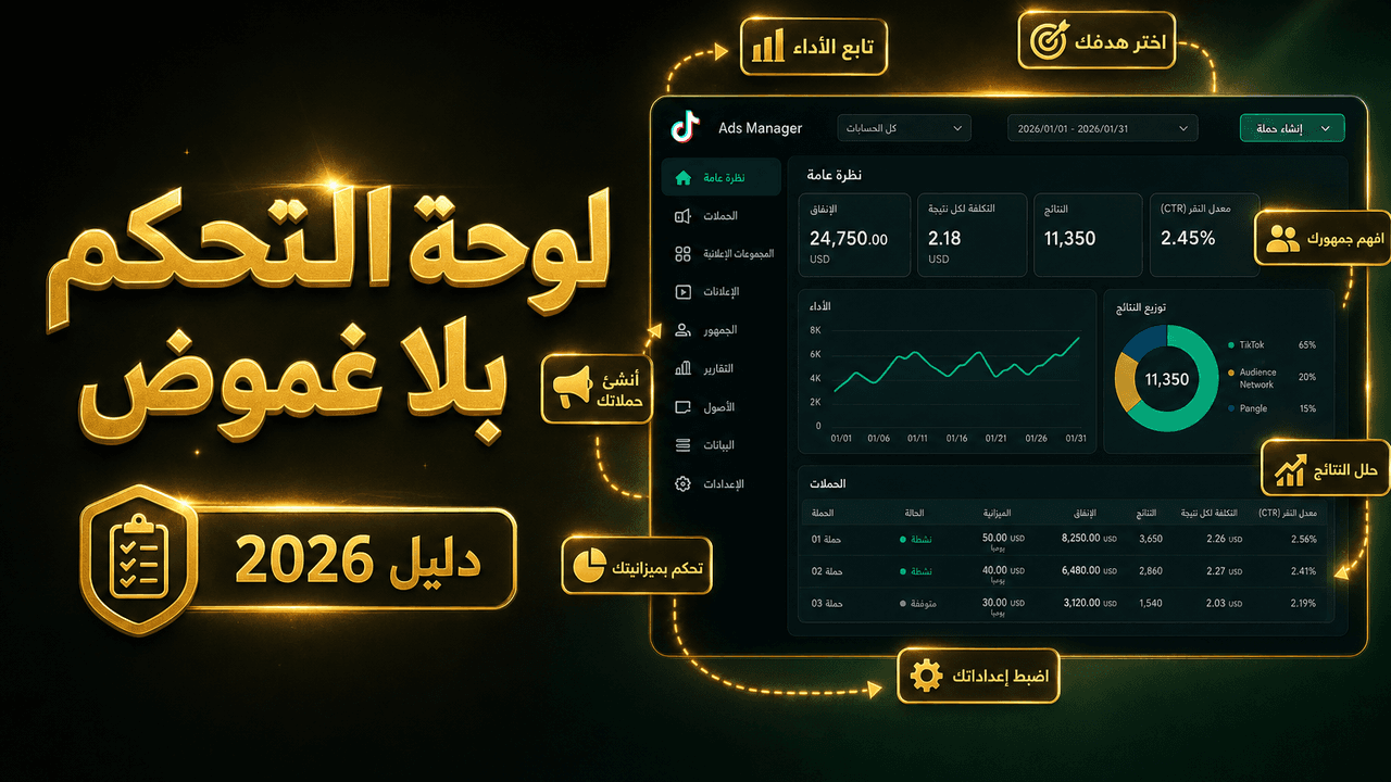 شرح مدير إعلانات تيك توك (TikTok Ads Manager) للمبتدئين 2026